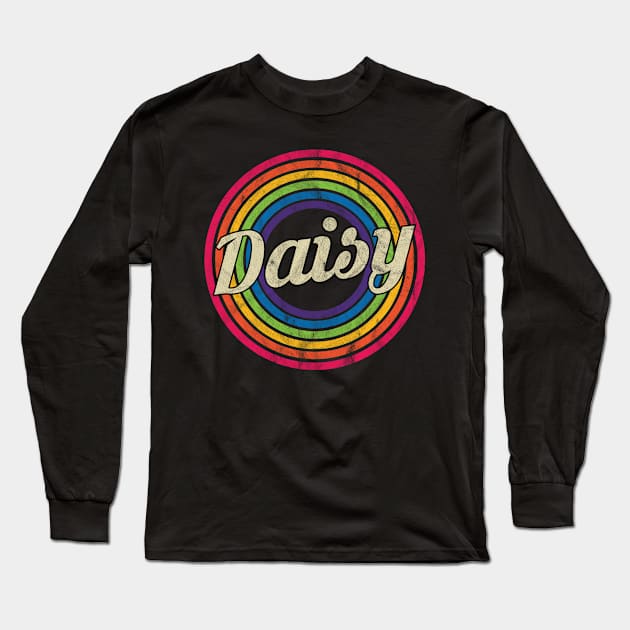 Daisy - Retro Rainbow Faded-Style Long Sleeve T-Shirt by MaydenArt